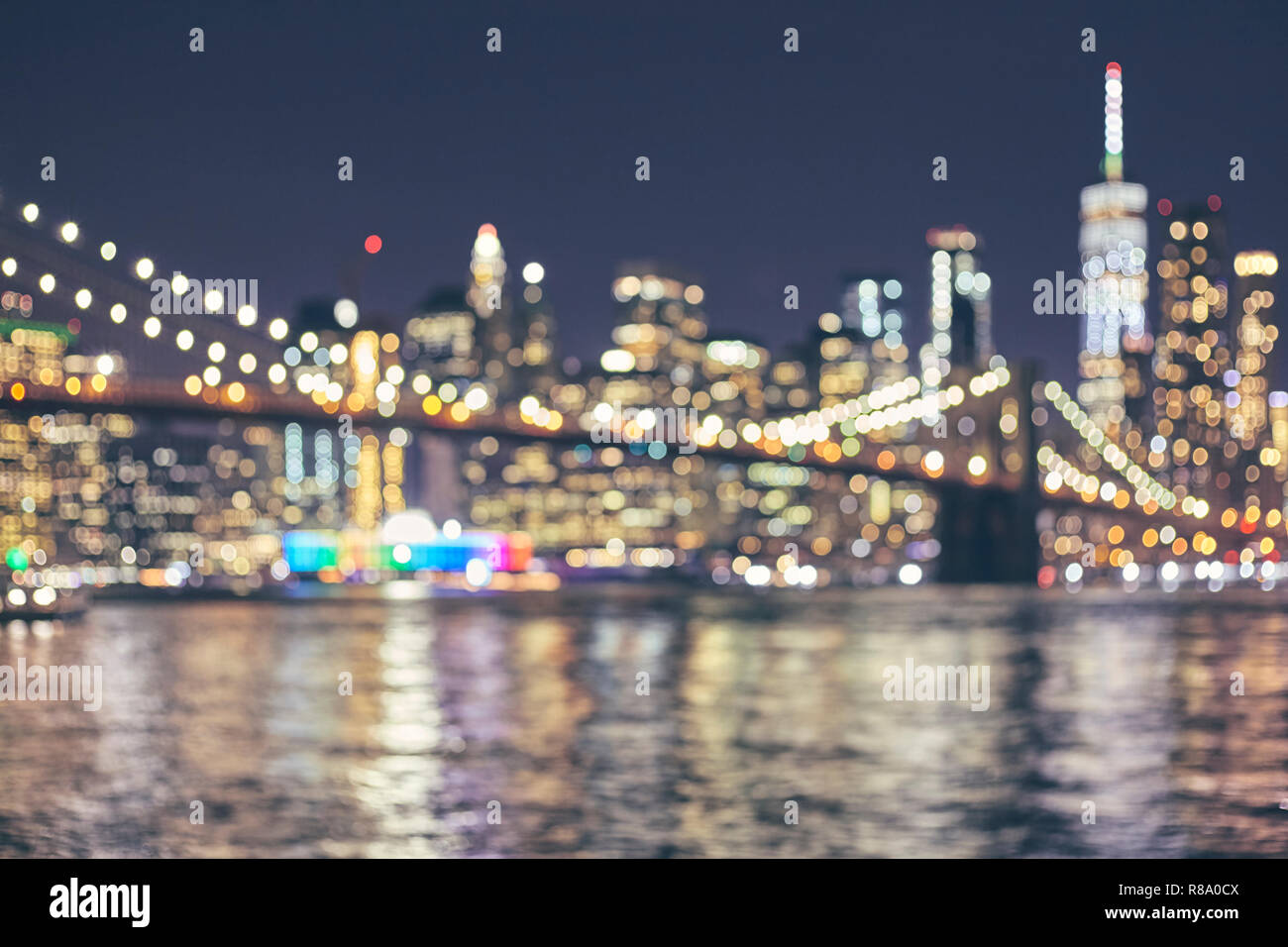 Troubles de New York City skyline, résumé contexte urbain, aux tons de couleur photo, USA. Banque D'Images