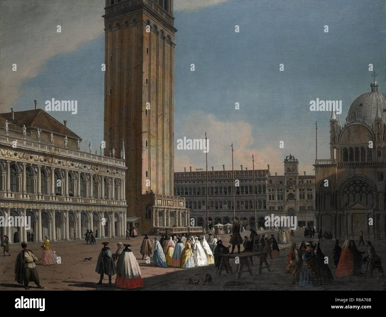 Luca Carlevarijs, Piazzetta, Venise., 1739. Banque D'Images