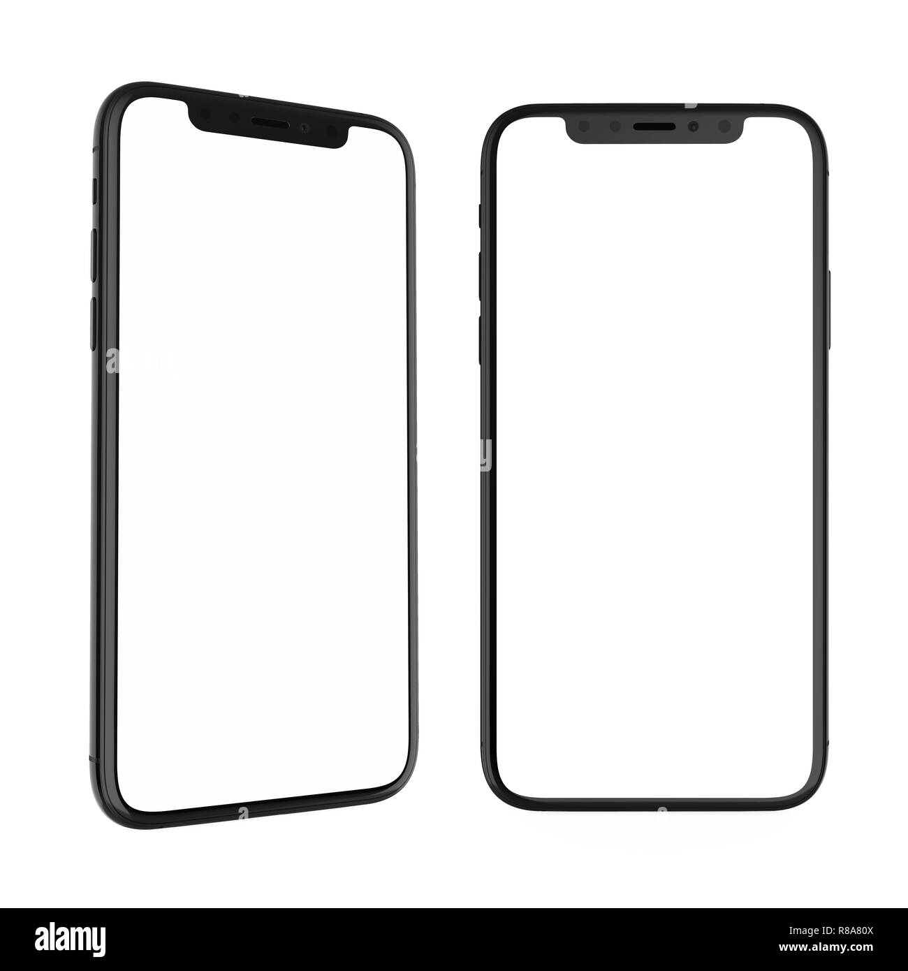 Smart Phone avec écran vide isolé Banque D'Images