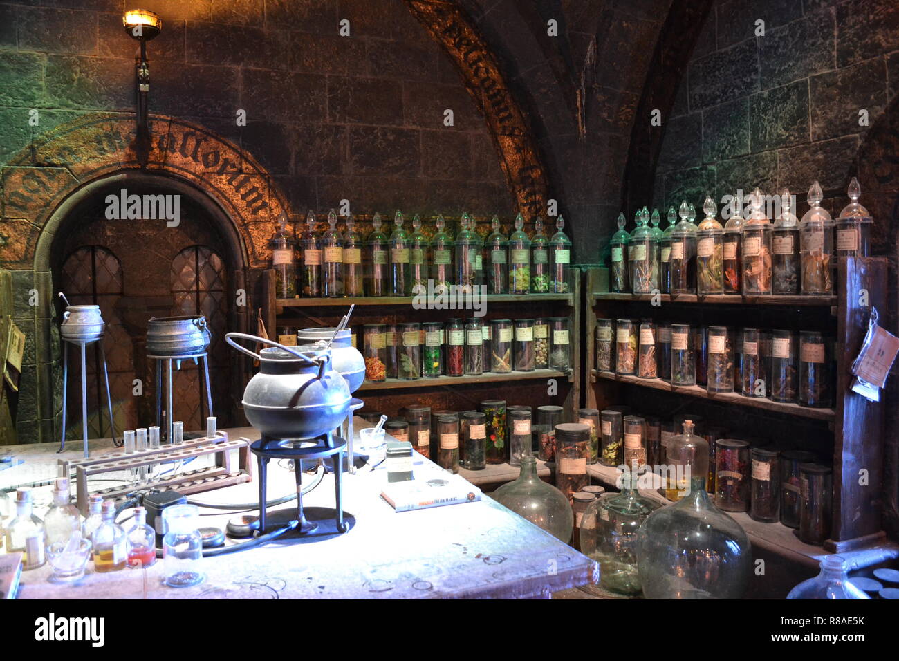 Salle de potions à la Harry Potter À Leavesden Studios, London, UK Banque D'Images
