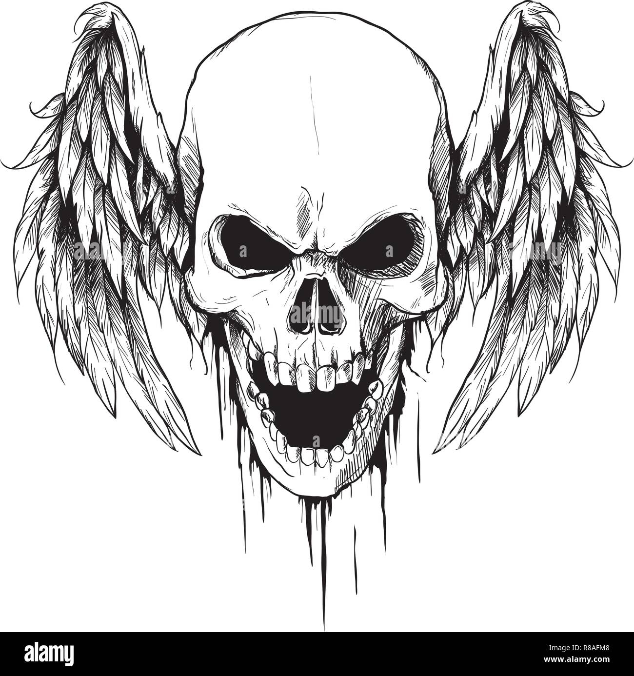 Tête De Squelette Dessin Facile Tete de mort draw Banque de photographies et d'images à haute résolution -  Alamy