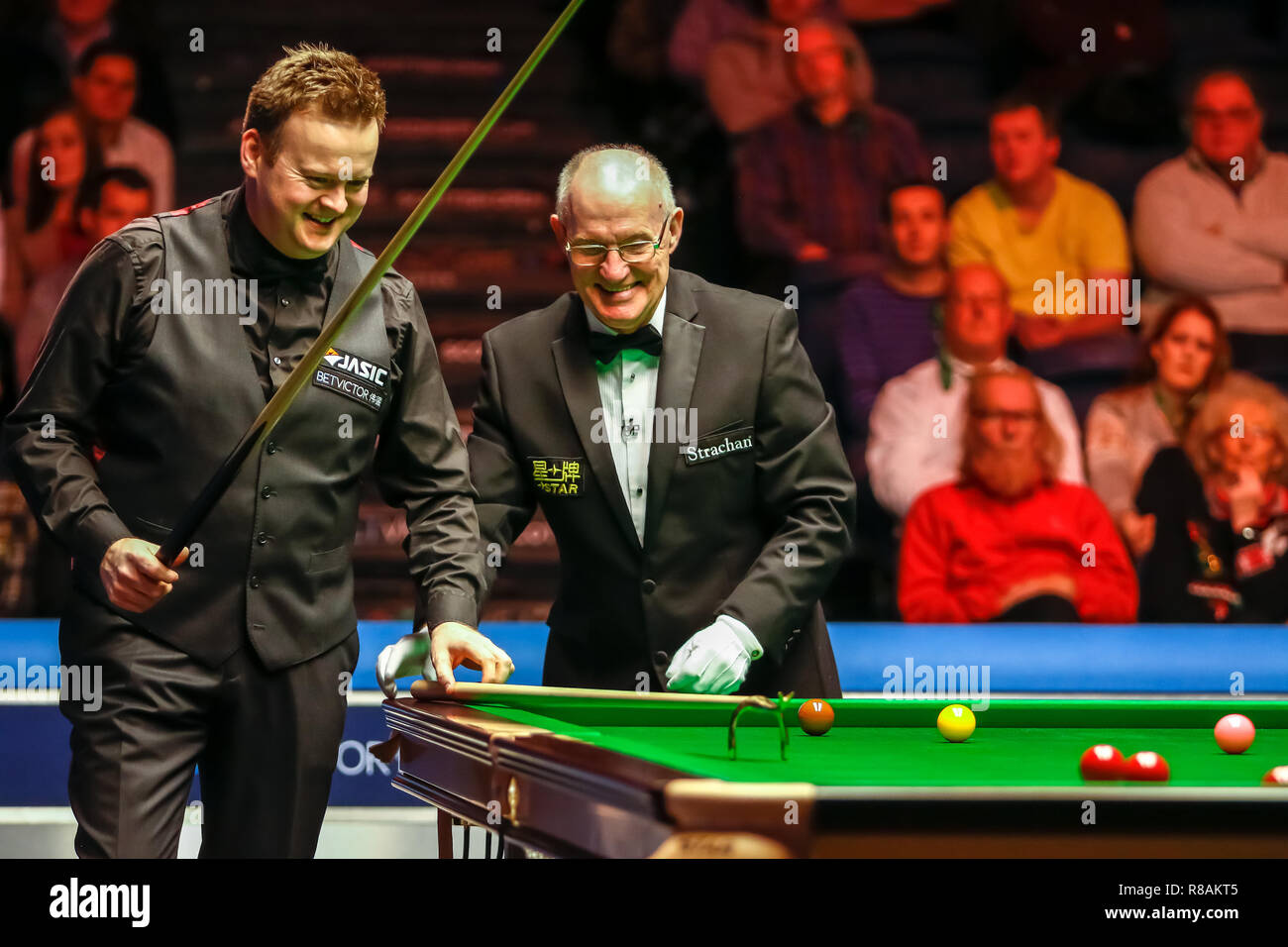 Glasgow, Ecosse, Royaume-Uni. 14 décembre 2018. Quart de finale de la série BetVictor Accueil ONU Open écossais où Sam Baird (FRA) prend sur Shaun Murphy (FRA) à l'Emirates Arena, Glasgow. Crédit : Colin Poultney/Alamy Live News Banque D'Images