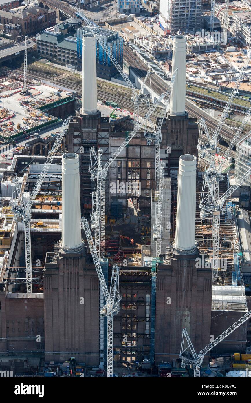 Rénovation de Battersea Power Station dans le cadre des neuf Elms le développement, Londres, 2018. Créateur : Angleterre historique photographe personnel. Banque D'Images