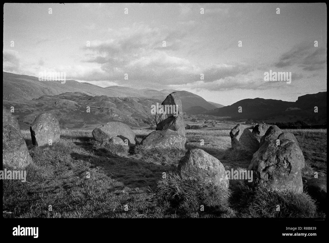 Cercle de pierres de Castlerigg Stone Circle, Keswick, Allerdale, Cumbria, c1955-1980. Organisateur : Ursula Clark. Banque D'Images