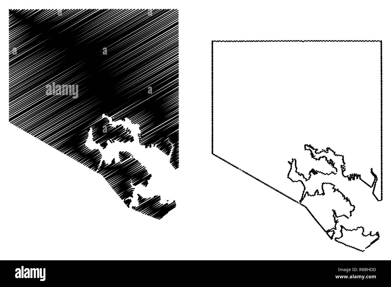 Baltimore City ( États-Unis villes, United States of America, USA) site vector illustration, scribble sketch carte ville de Baltimore Illustration de Vecteur