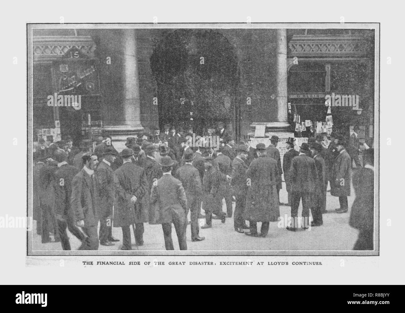 "L'aspect financier de la grande catastrophe, l'excitation du Lloyd's continue', 20 avril 1912. Créateur : Inconnu. Banque D'Images