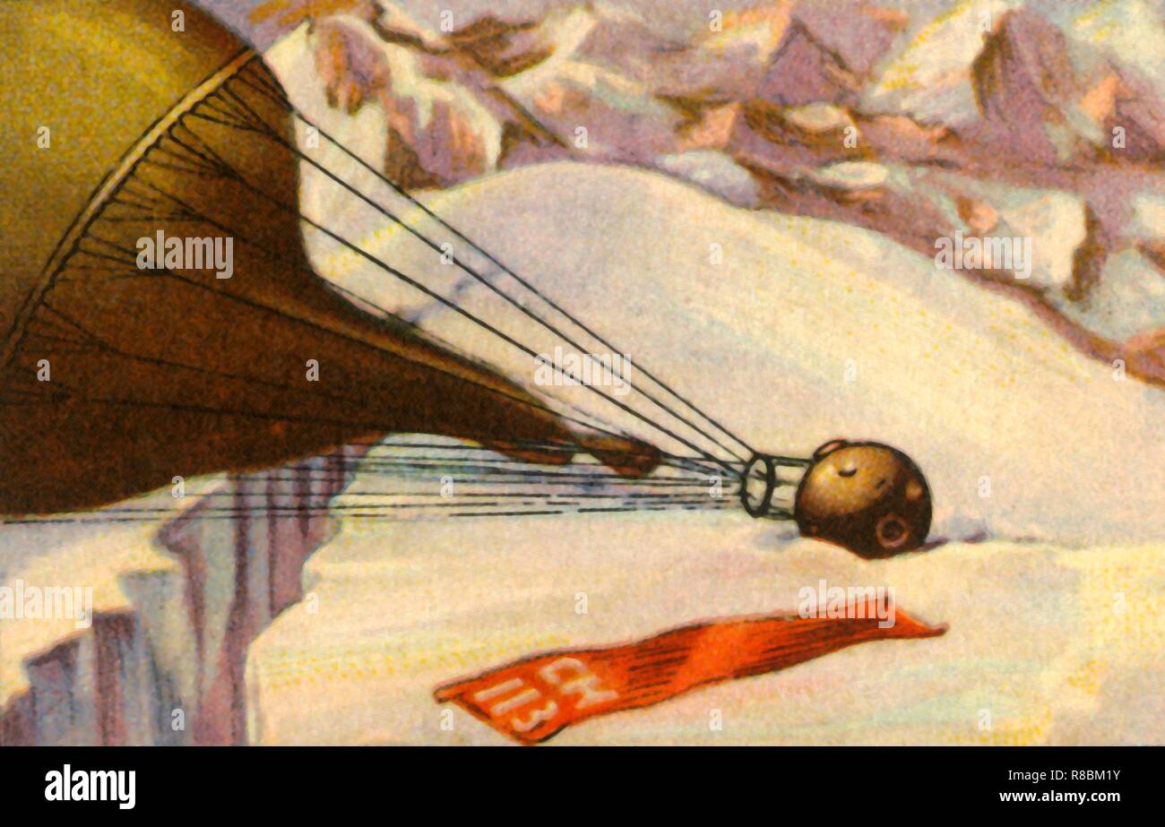 Altitude du ballon Piccard recherche terres dans les Alpes, 1931, (1932). Créateur : Inconnu. Banque D'Images