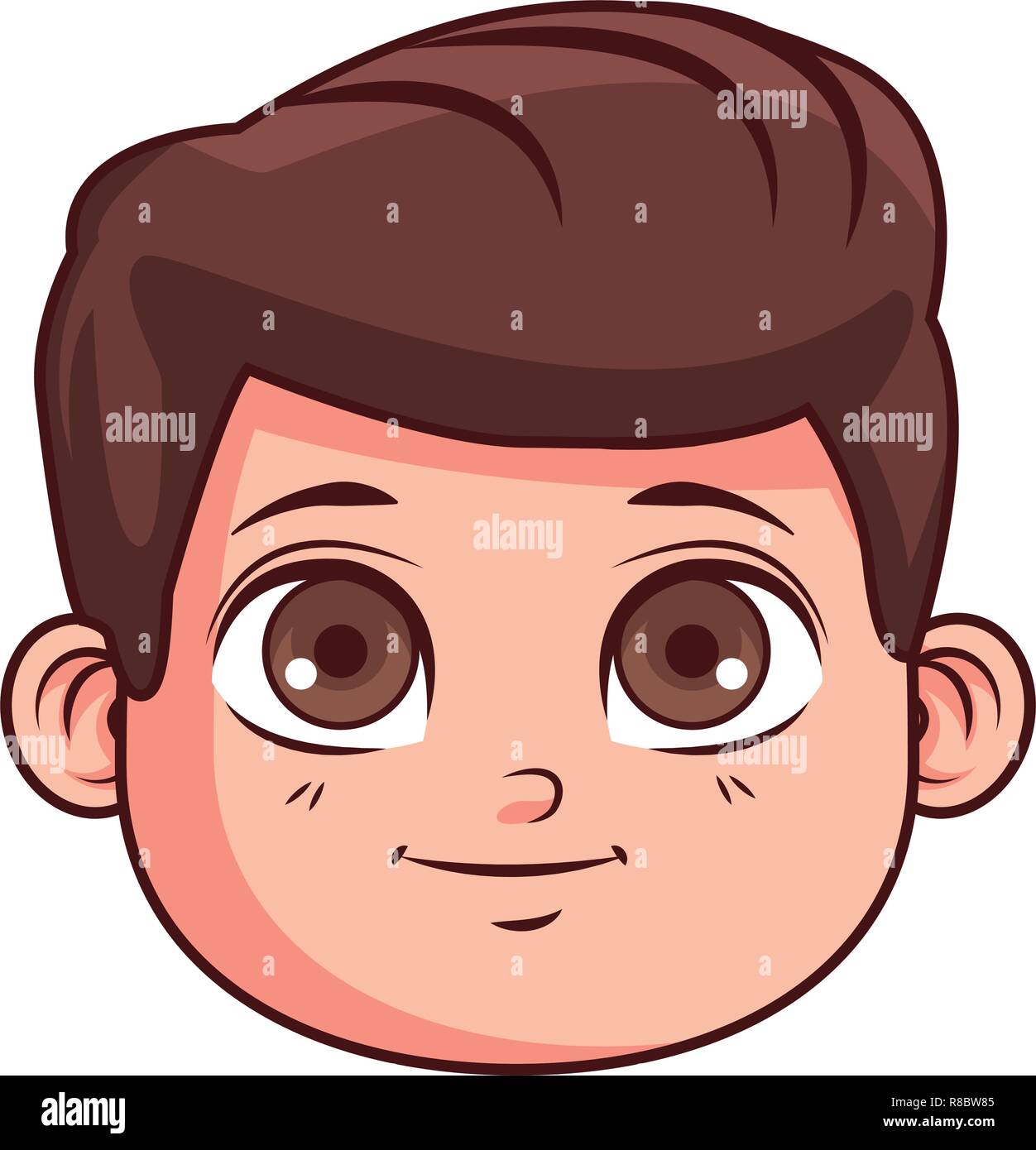 Cute boy visage cartoon Illustration de Vecteur