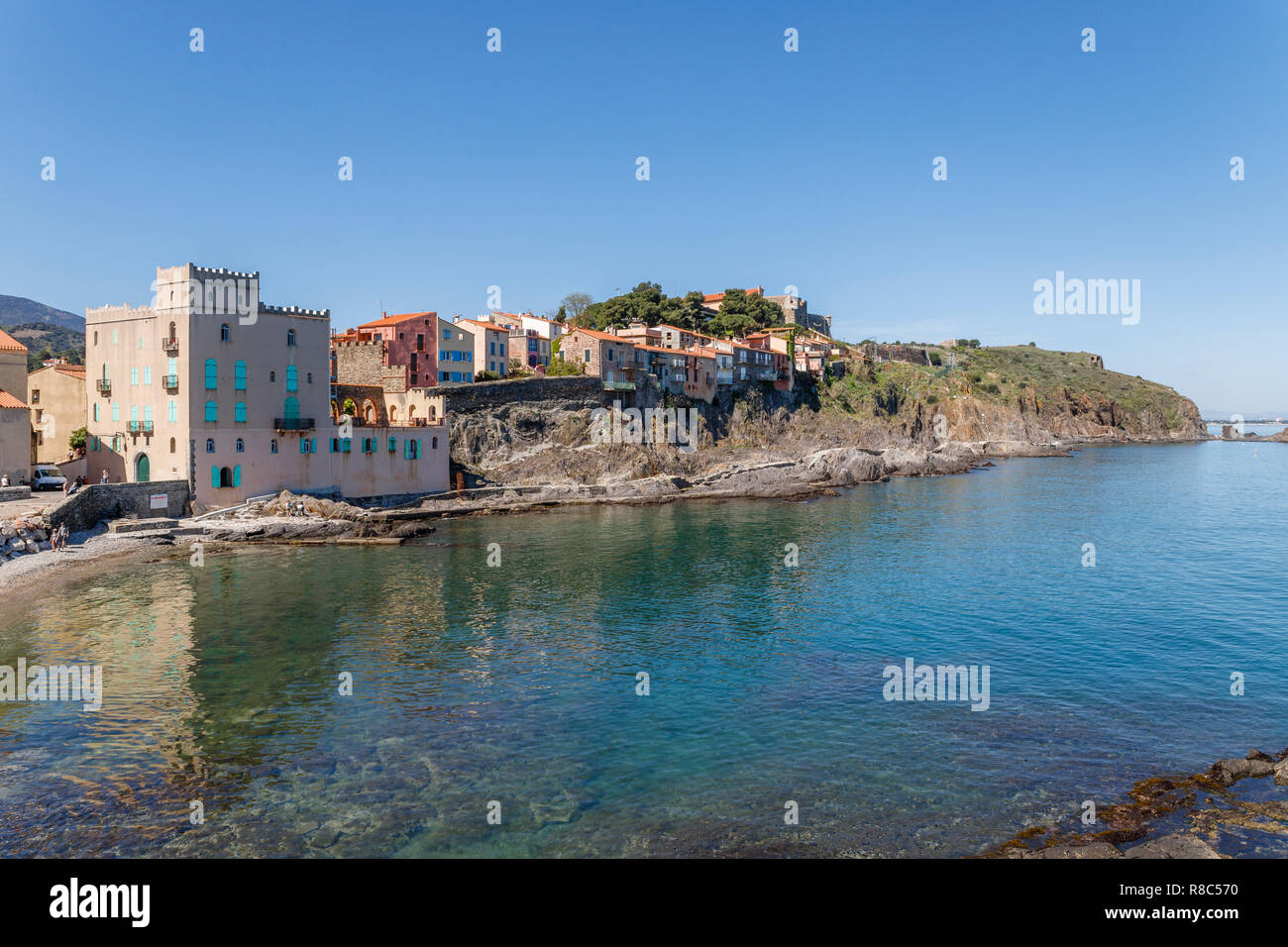 France, Pyrénées Orientales, Collioure, Côte Vermeille, la Moure quartier // France, Pyrénées-Orientales (66), la Côte Vermeille, Collioure, ancien quar Banque D'Images