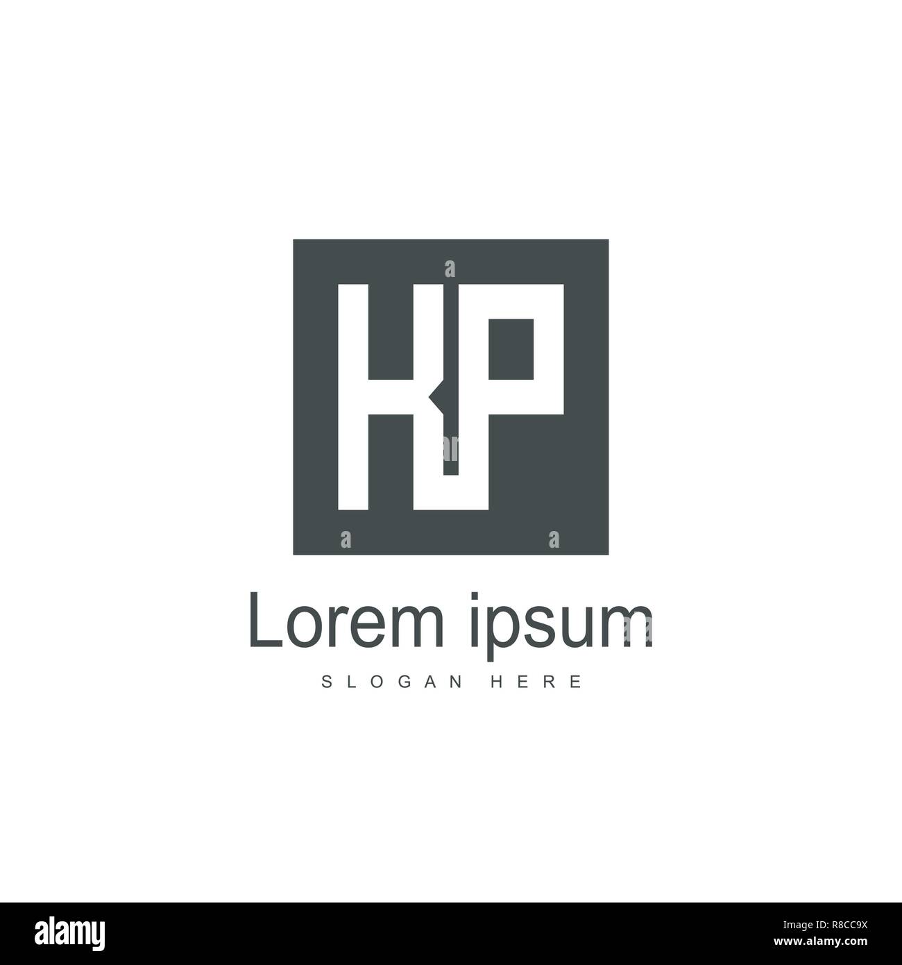Lettre initiale KP template design logo. Lettre minimaliste vecteur conception logo Illustration de Vecteur