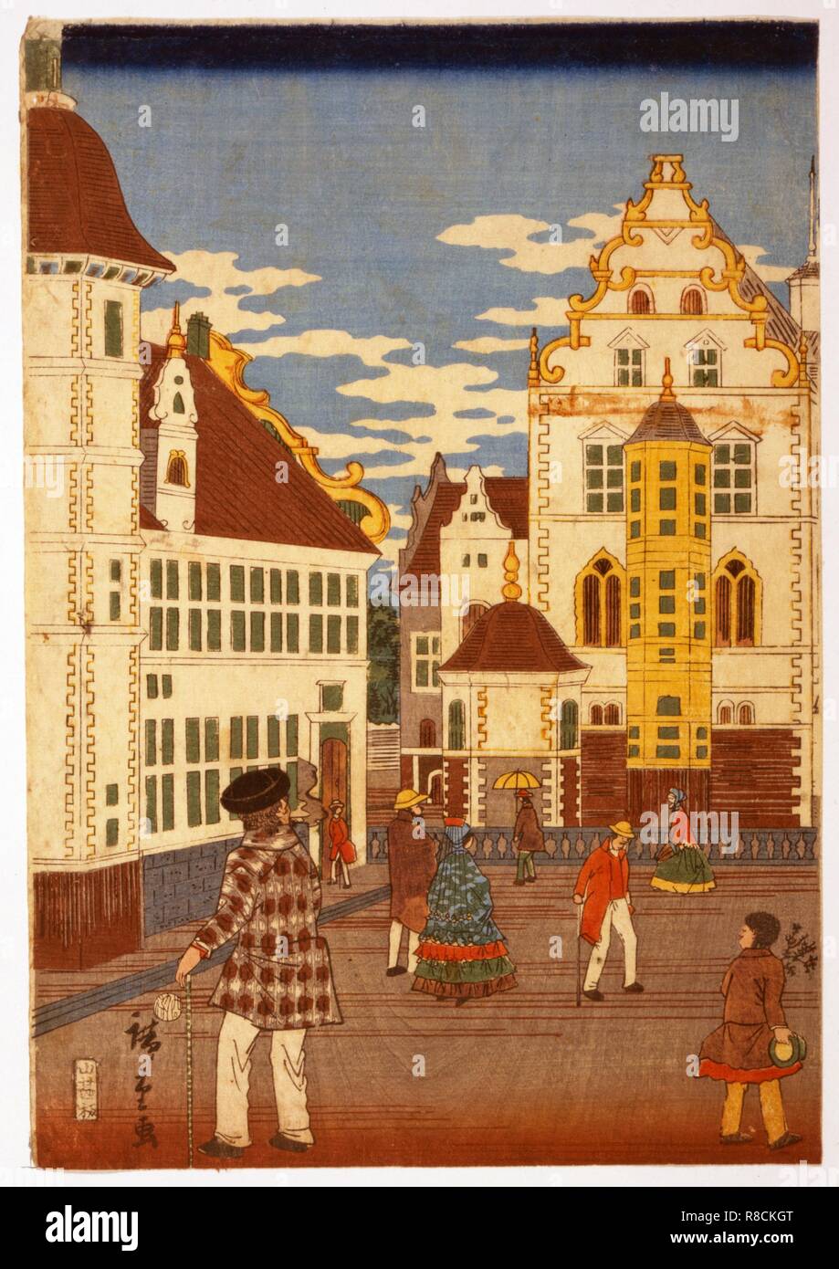 Avis de la vie américaine, de l'Illustrated London News, pub. 1860. Organisateur : Hiroshige Utagawa (1826 - 1869). Banque D'Images