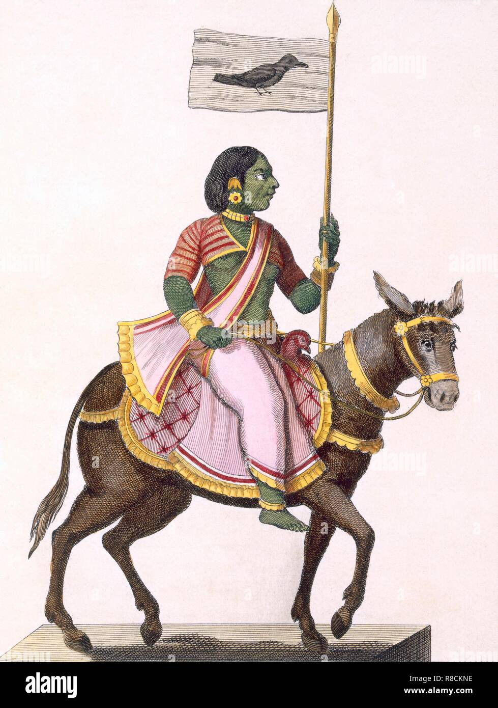 Moudevi, déesse de la discorde et de la Misère, 1782. Créateur : Pierre Sonnerat (1748-1814). Banque D'Images