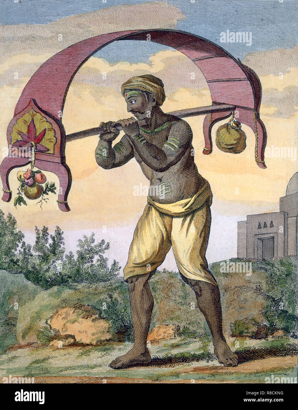 Caori (Paeni dévot religieux portant offrandes pour les dieux),1782. Créateur : Pierre Sonnerat (1748-1814). Banque D'Images