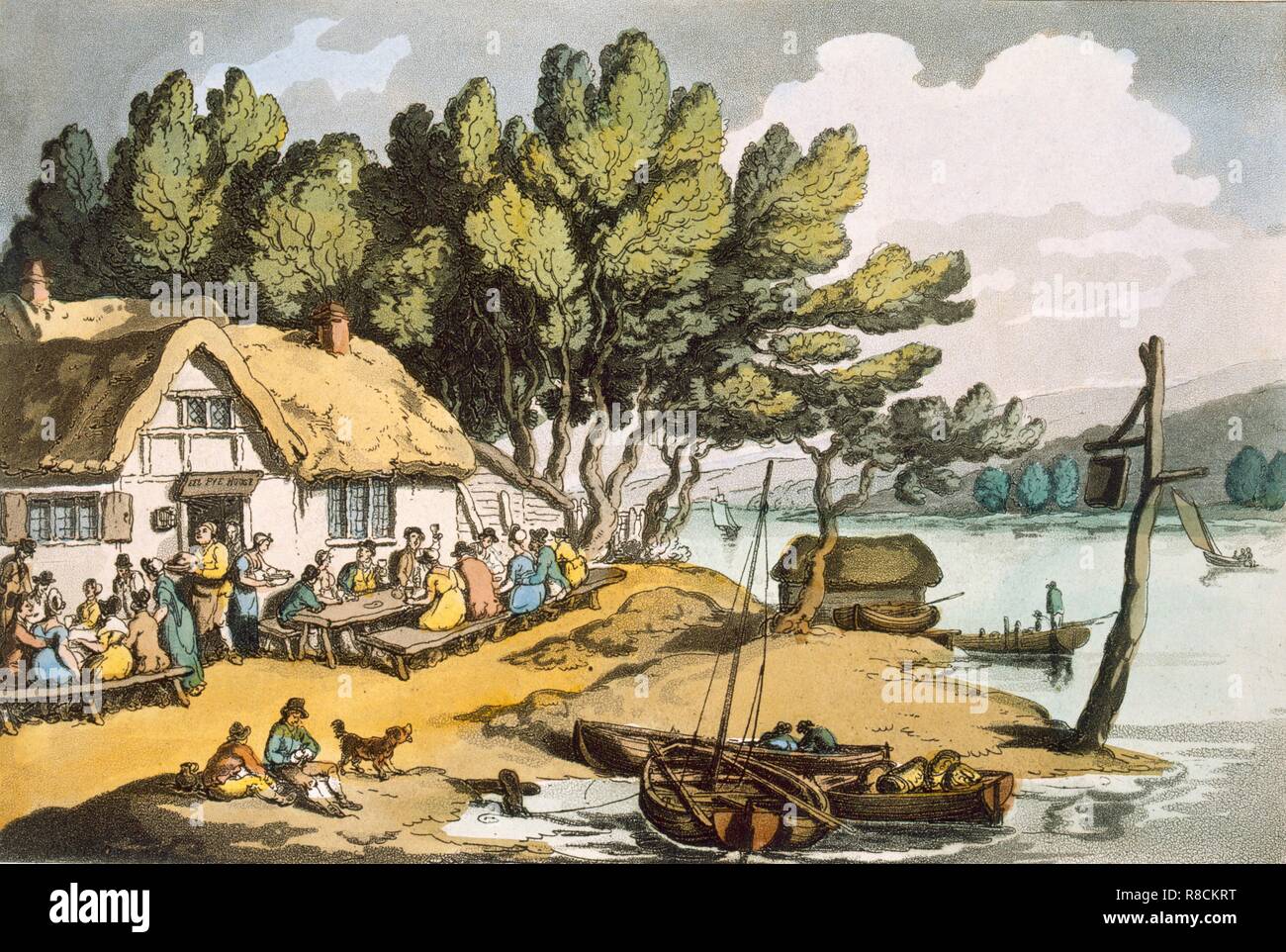 Vue près de Newport, Isle of Wight, pub. 1822. Créateur : Thomas ROWLANDSON (1756-1827). Banque D'Images