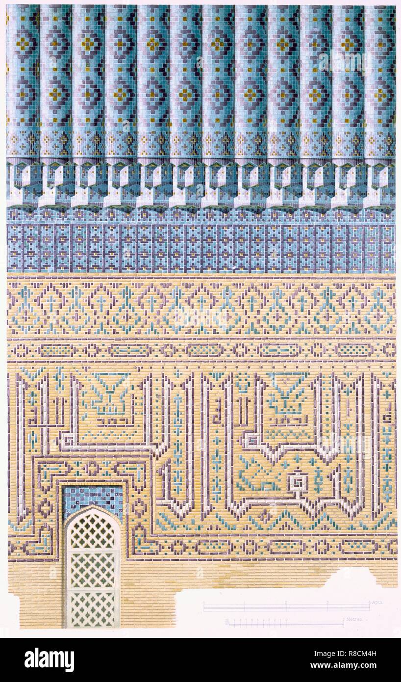 Détails de décoration de la coupole, à partir du sol en place, pub. 1905. Organisateur : Fédération de l'école. Banque D'Images