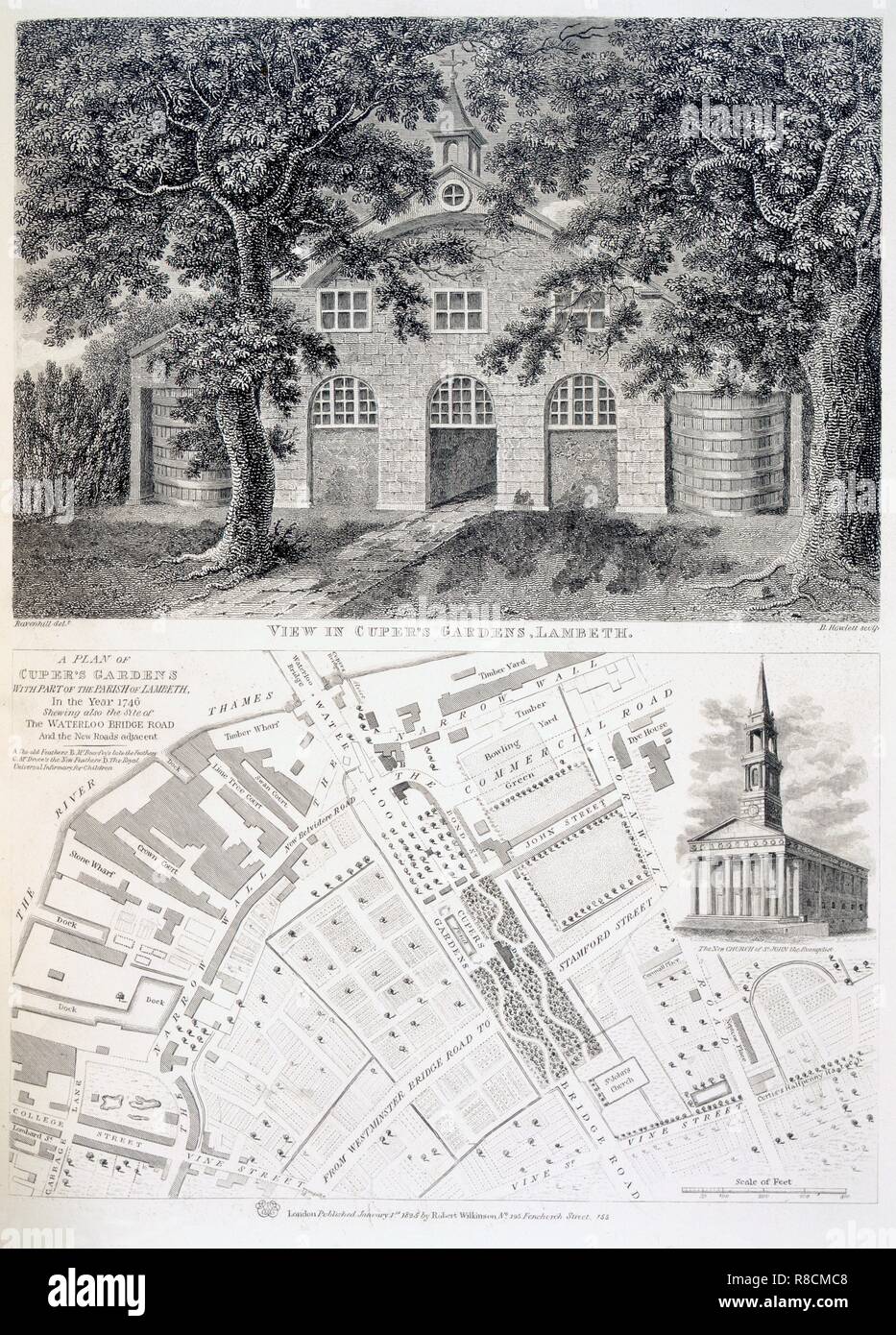 Cuper's Gardens, Lambeth, 1746. Organisateur : École d'anglais (18ème siècle). Banque D'Images