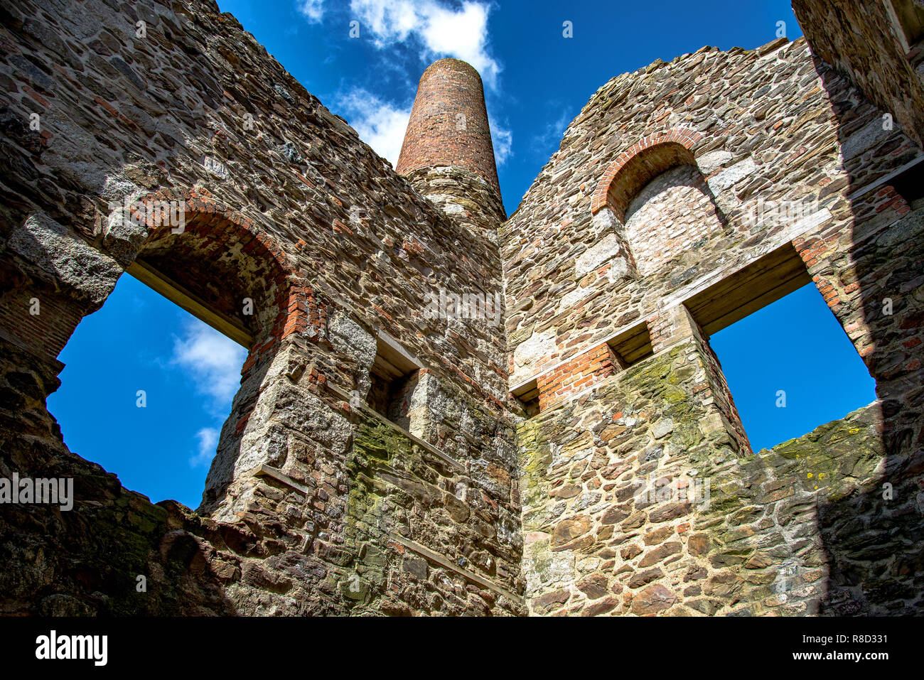 Vue de l'intérieur du moteur traditionnel cornouaillais house Cornwall UK Banque D'Images