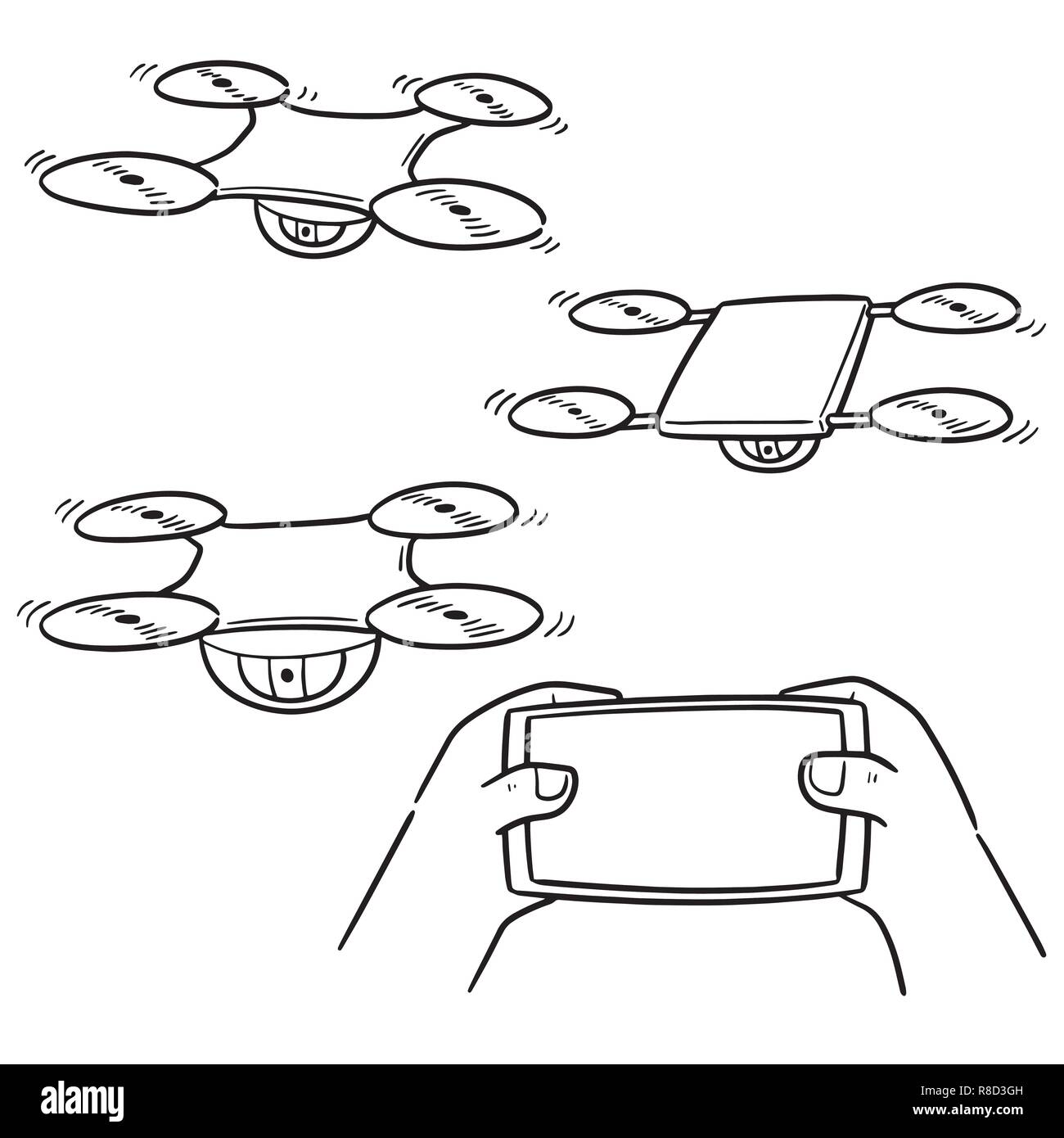 Vector set d'UAV Illustration de Vecteur