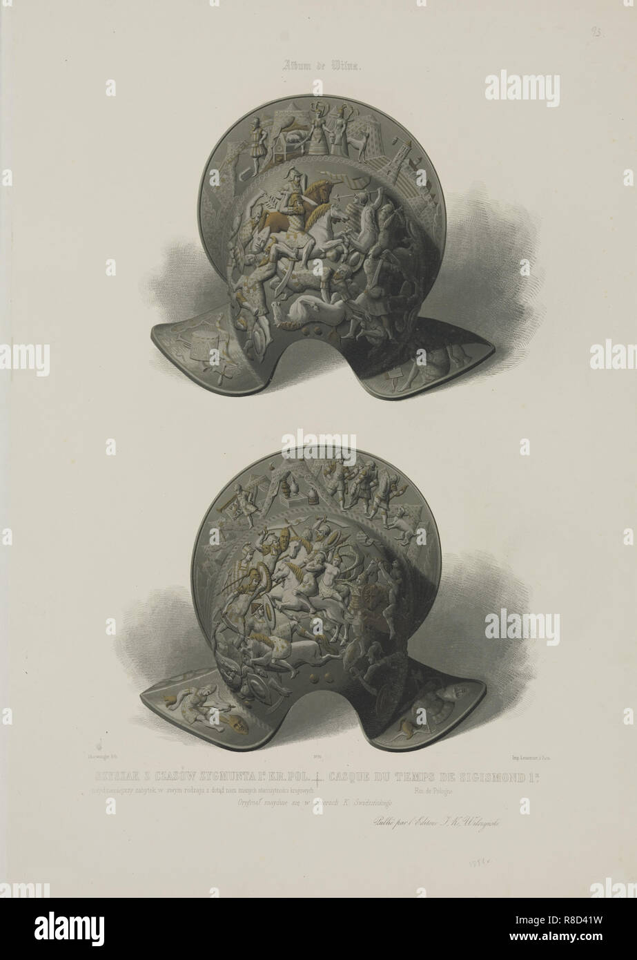Casque de pot le roi Sigismond I de Pologne, c1850. Banque D'Images