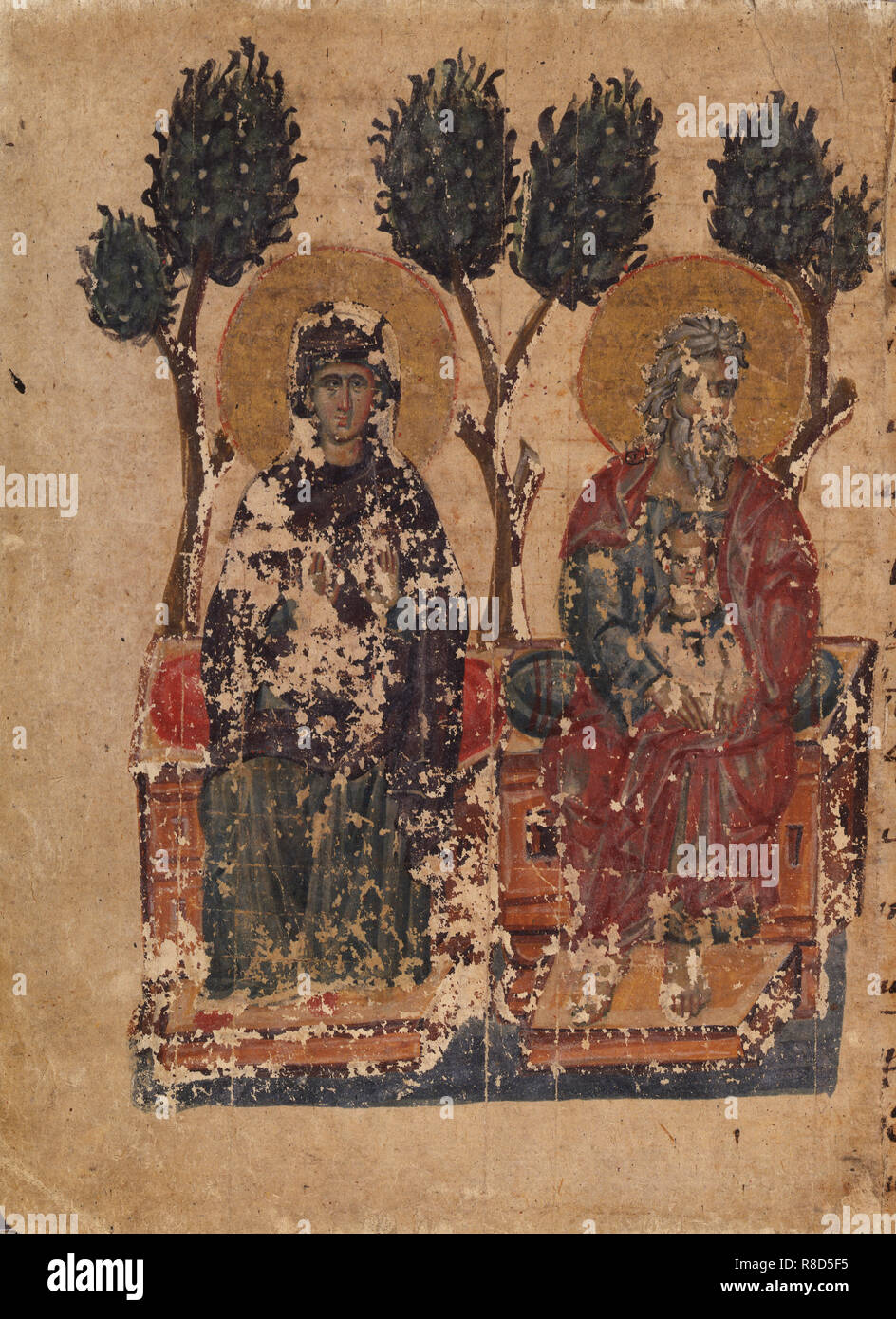 La parabole de l'homme riche et le pauvre Lazare (Manuscript illumination du Matenadaran Gos Banque D'Images