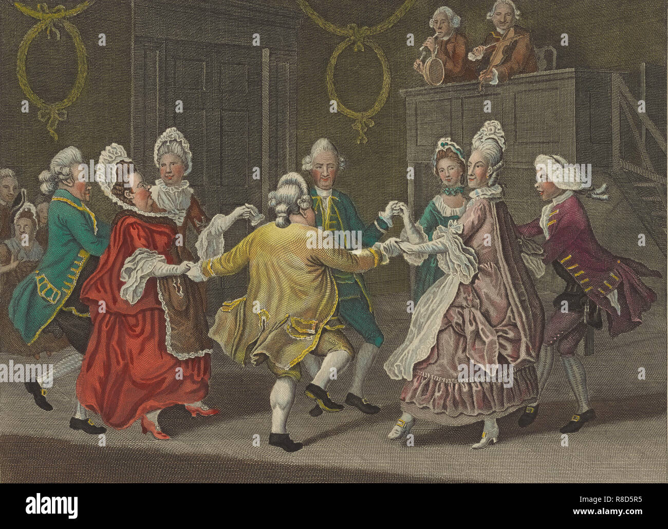 Le Cotillion Danse, 1771. Banque D'Images