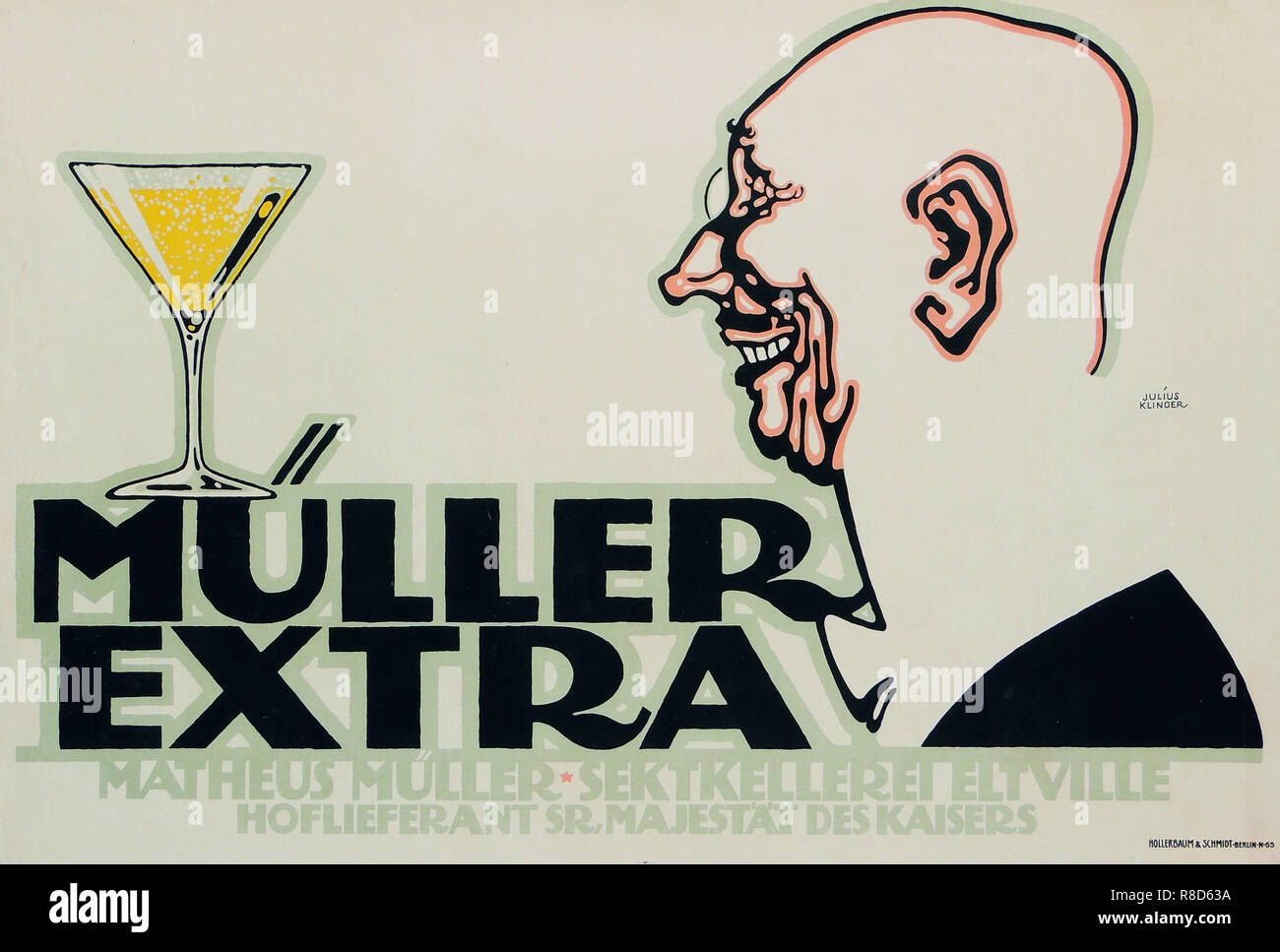 Müller Extra. Matheus Müller. Sektkellerei Eitville, 1912. Banque D'Images