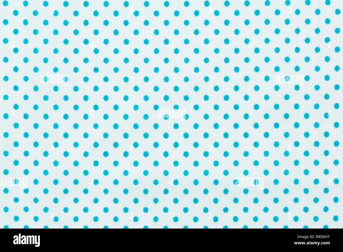 Polka Dots en tissu imprimé blanc et bleu. Banque D'Images