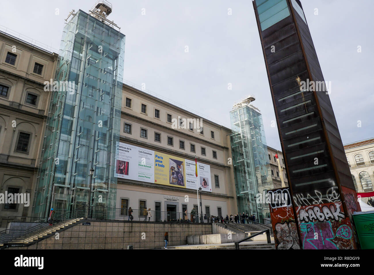 Les élévateurs de la Reine Sofia - Museo Nacional Centro de Arte Reina Sofía, Madrid, Espagne Banque D'Images