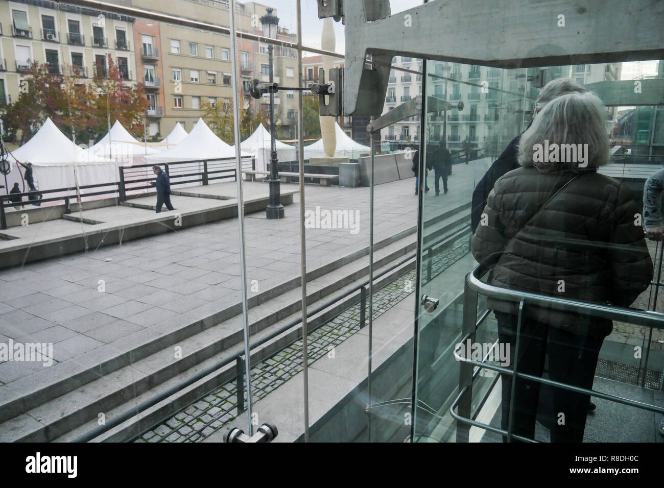 Les élévateurs de la Reine Sofia - Museo Nacional Centro de Arte Reina Sofía, Madrid, Espagne Banque D'Images