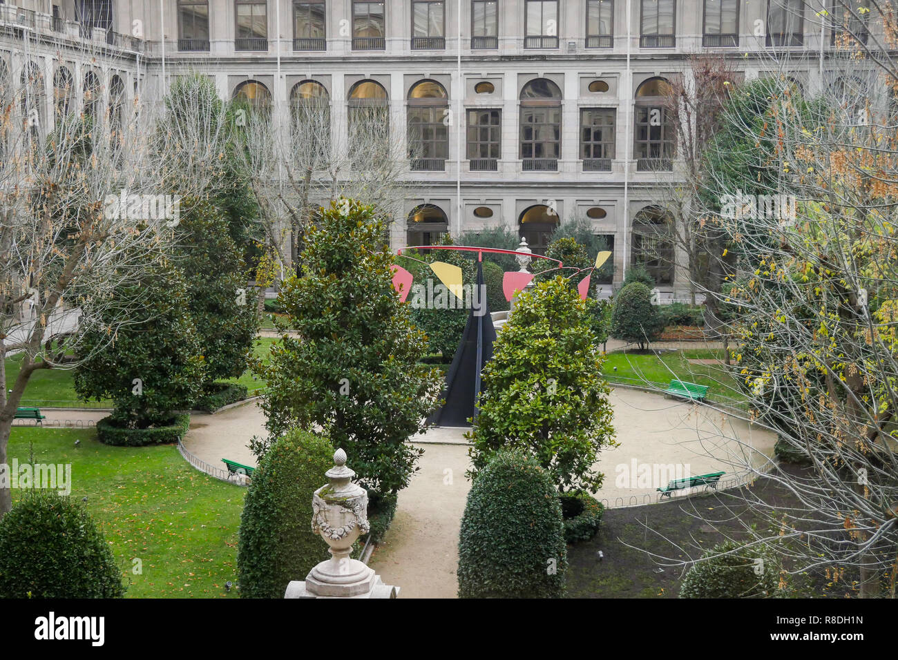 Jardins, Musée de la Reine Sofia - Museo Nacional Centro de Arte Reina Sofía, Madrid, Espagne Banque D'Images