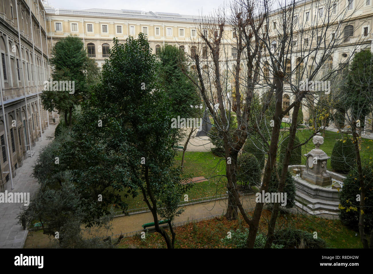 Jardins, Musée de la Reine Sofia - Museo Nacional Centro de Arte Reina Sofía, Madrid, Espagne Banque D'Images