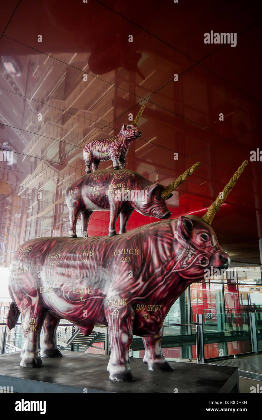 'Le blé et steack", oeuvre de Miralda, Museo Nacional Centro de Arte Reina Sofía, Madrid, Espagne Banque D'Images