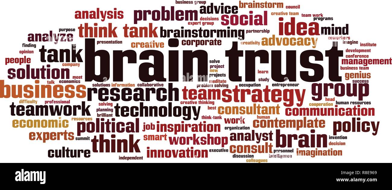 Brain trust mot concept cloud. Vector illustration Illustration de Vecteur