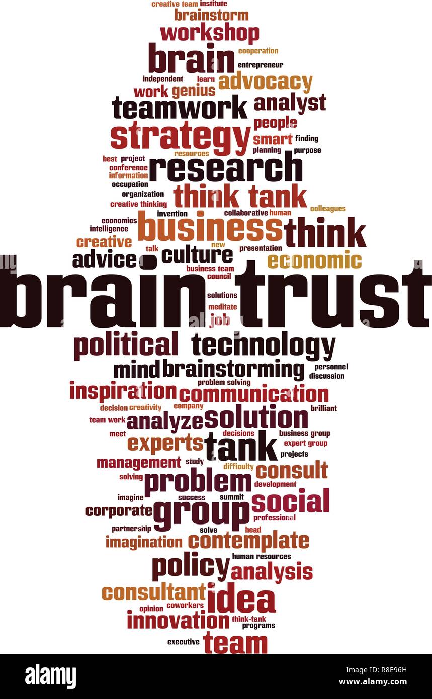 Brain trust mot concept cloud. Vector illustration Illustration de Vecteur