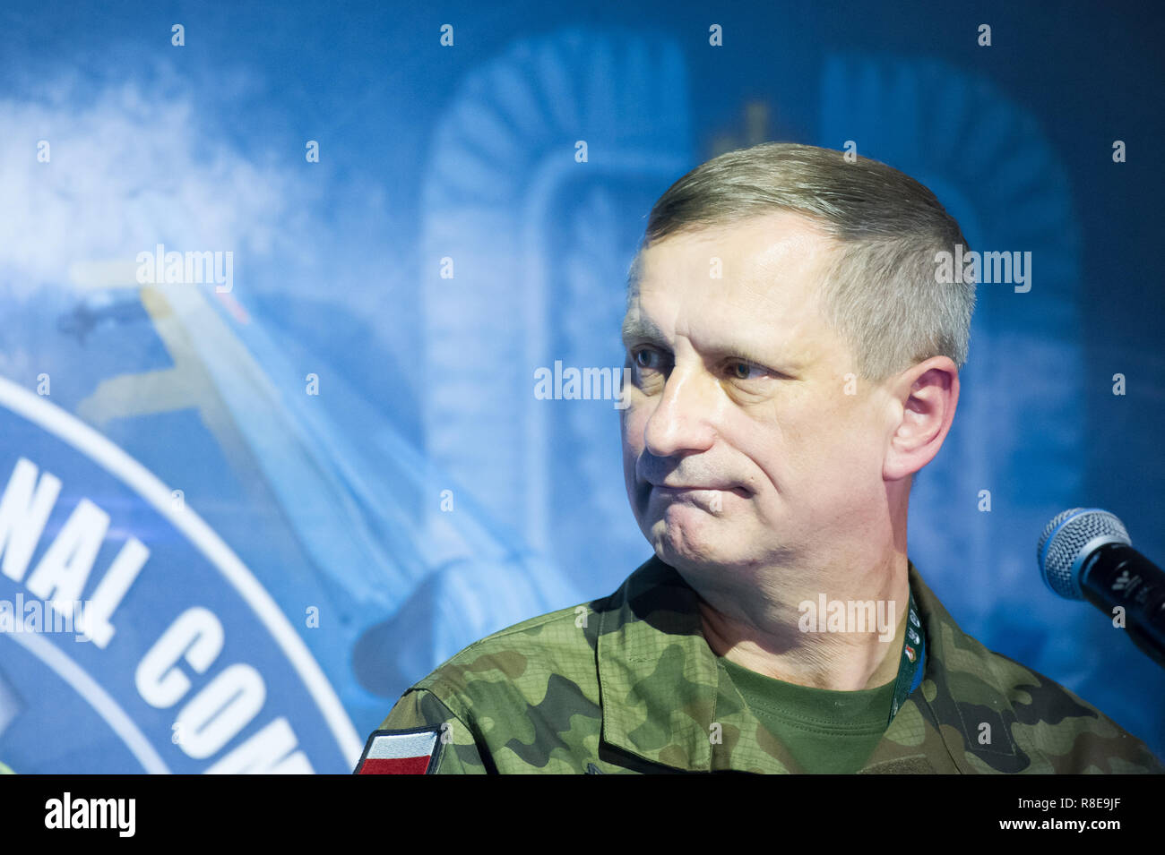 Le Major-général Krzysztof Motacki, commandant de la Division multinationale nord-est de la DN-ne siège à Elblag, Pologne. 6 décembre 2018 © Wojciech St Banque D'Images