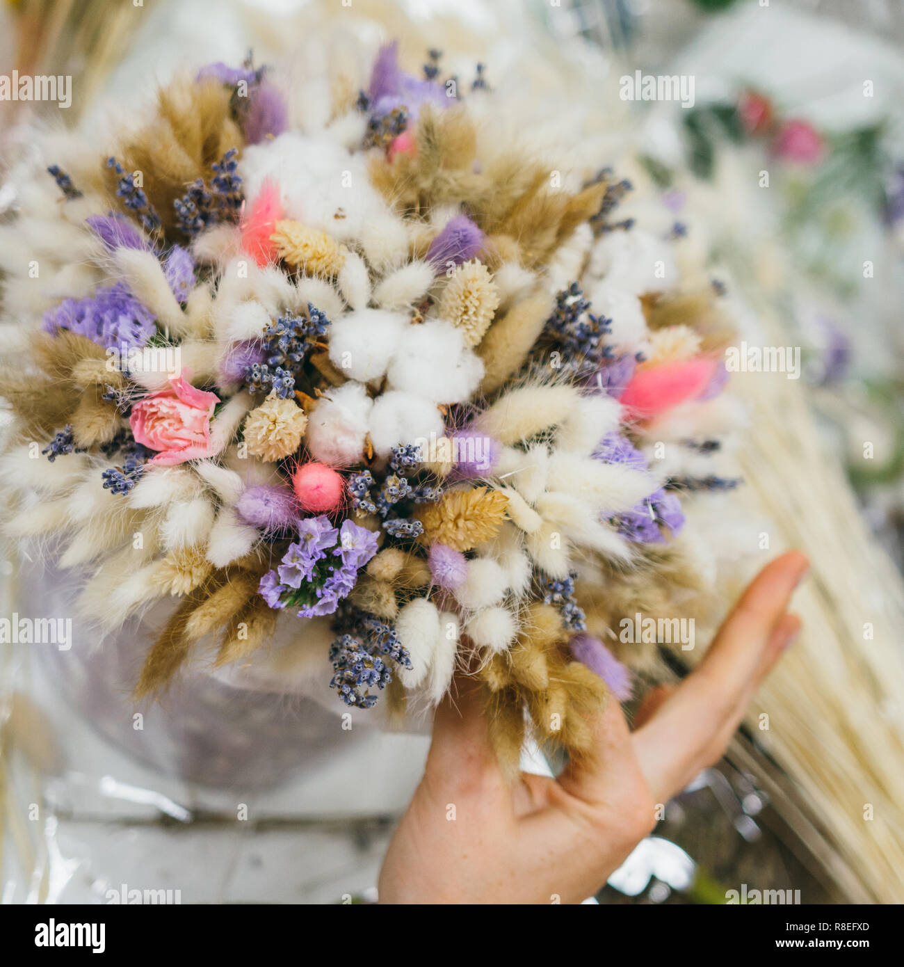 Bouquet Coloré De Différentes Fleurs Séchées Fleurs De Bois