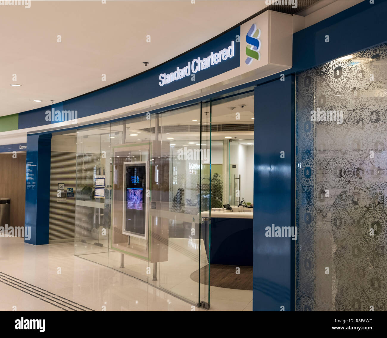 Hong Kong, le 7 avril 2019 : Standard Chartered à Hong Kong. Banque D'Images