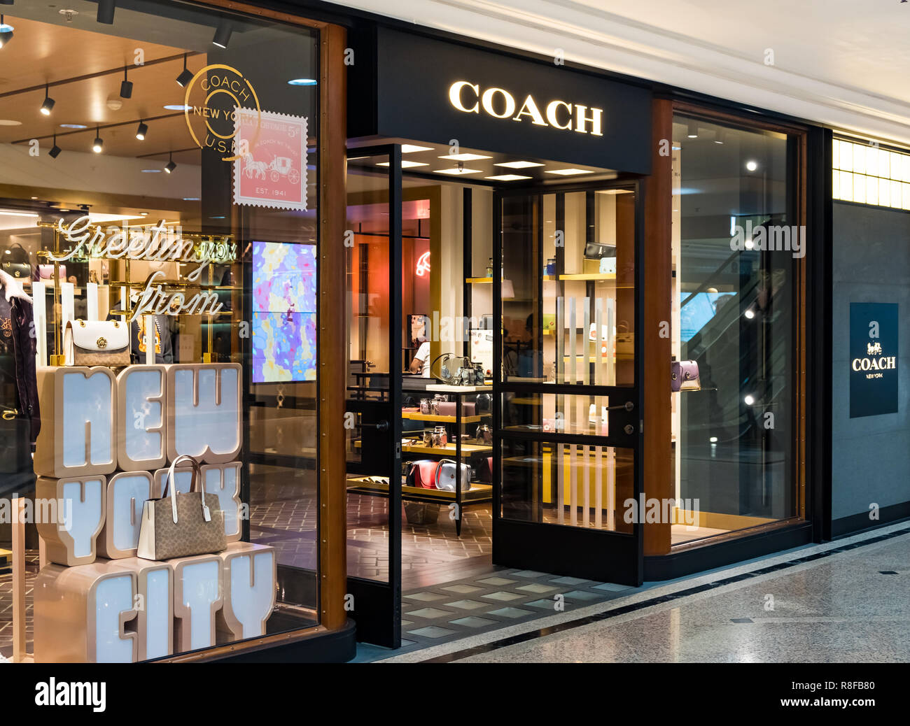 Hong Kong, le 7 avril 2019 : Coach store à Hong Kong Banque D'Images