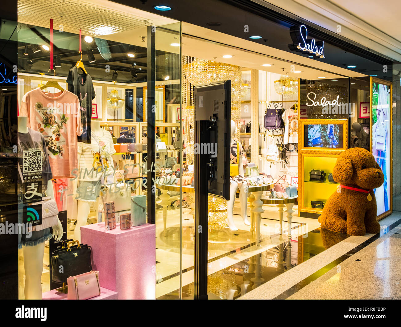 Hong Kong, le 7 avril 2019 : Salade store à Hong Kong. Banque D'Images