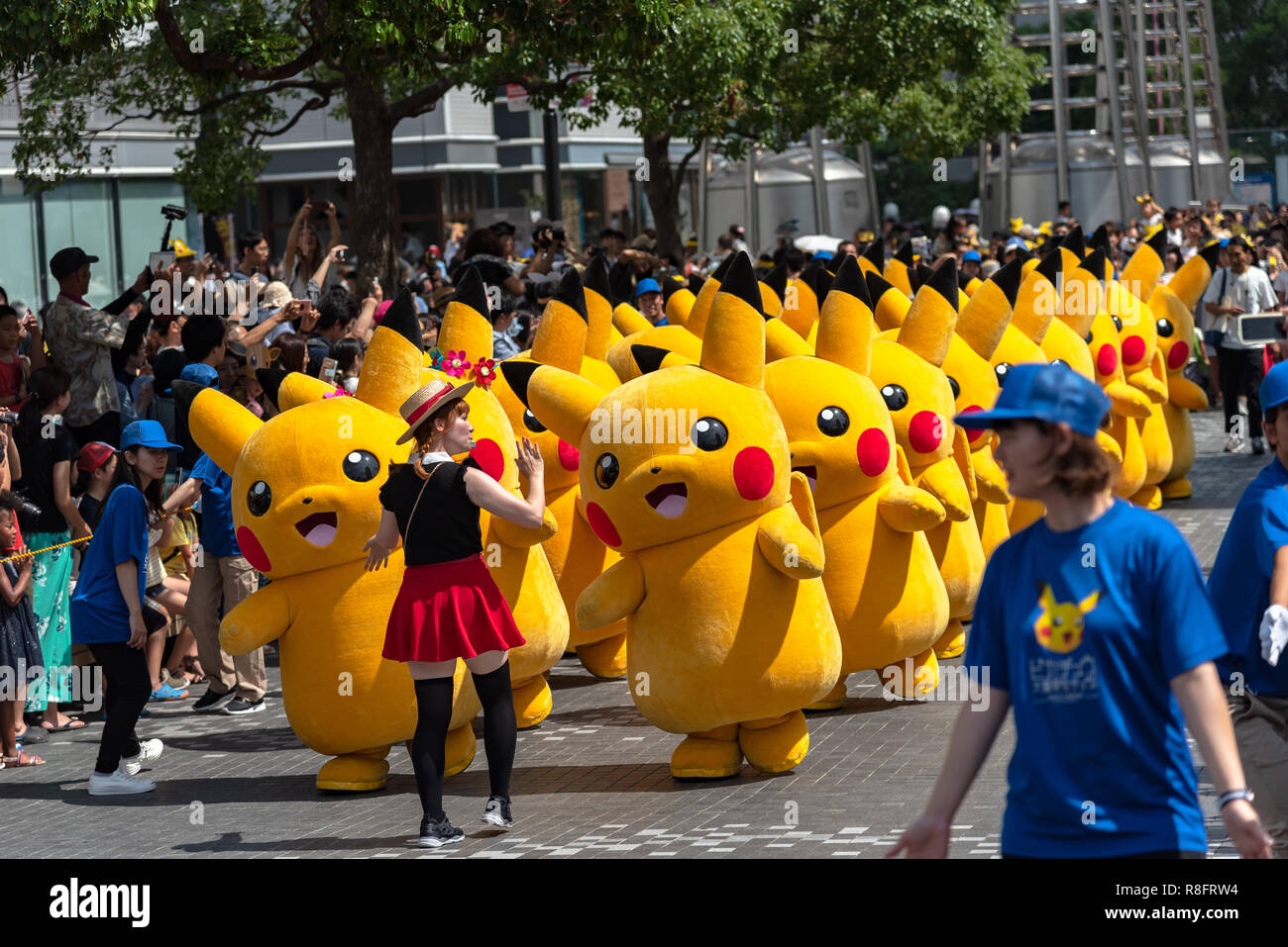 Éclosion de Pikachu ! En 2018. Plus de 1 500 d'apparaître Pikachus & parade à Yokohama pour l'éclosion de Pikachu événement dans Yokohama Minato Mirai 21. Banque D'Images