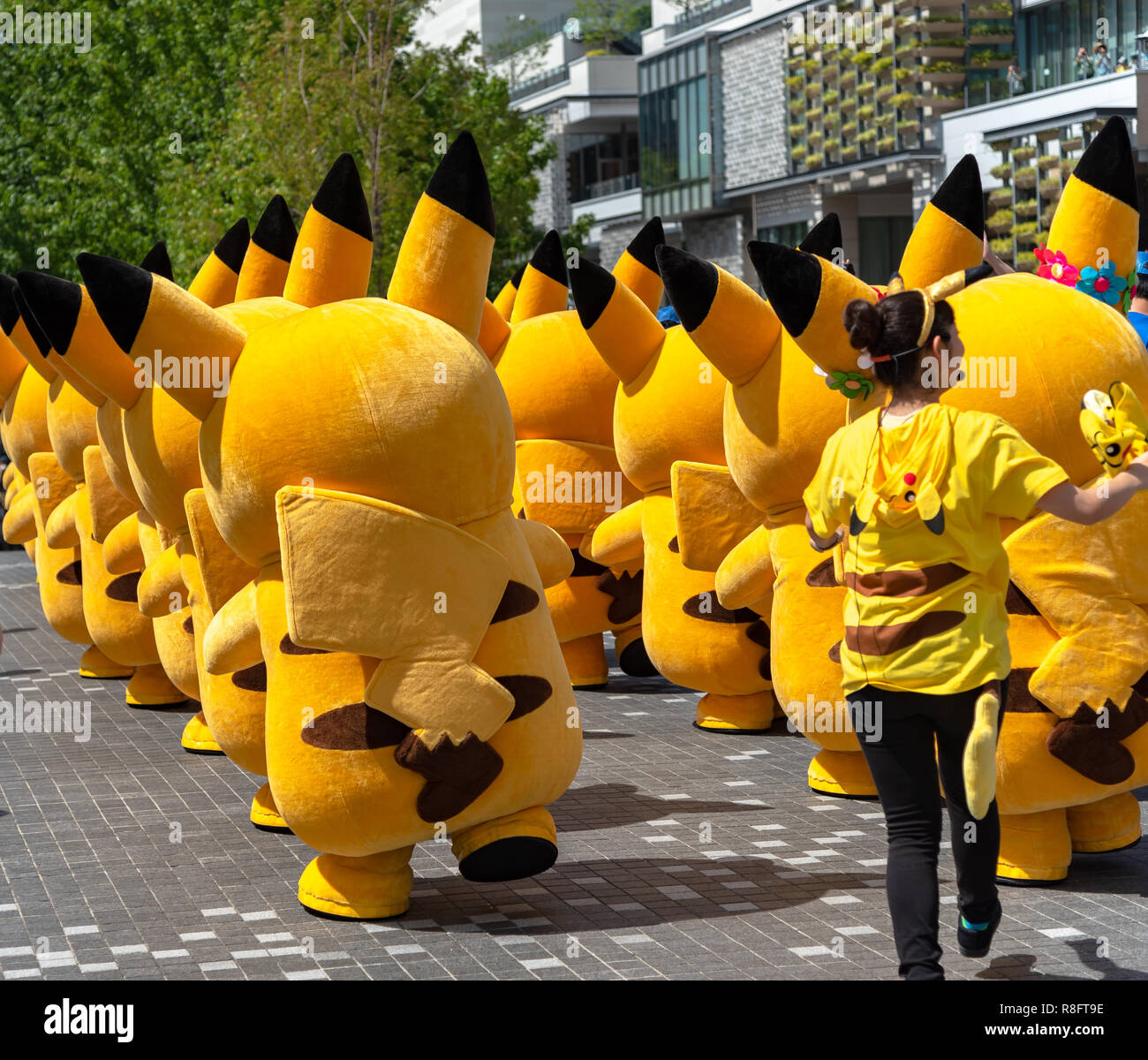 Éclosion de Pikachu ! En 2018. Plus de 1 500 d'apparaître Pikachus & parade à Yokohama pour l'éclosion de Pikachu événement dans Yokohama Minato Mirai 21. Banque D'Images