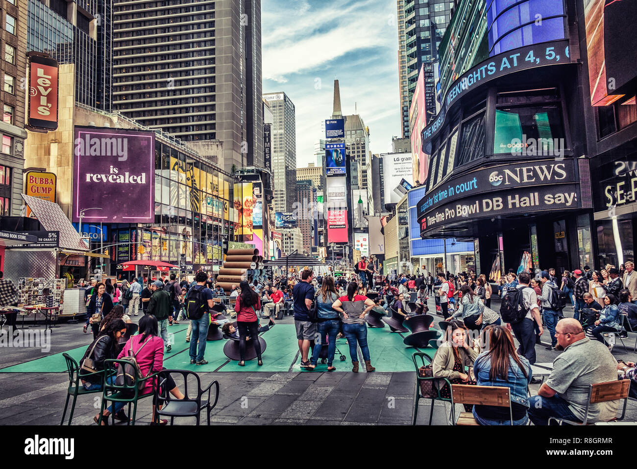 New York City, États-Unis, mai 2018, scène urbaine à Times Square, Manhattan Banque D'Images