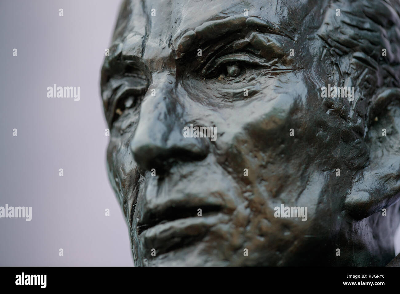 Un gros plan d'une statue de Fred Perry trouvés à Wimbledon Banque D'Images