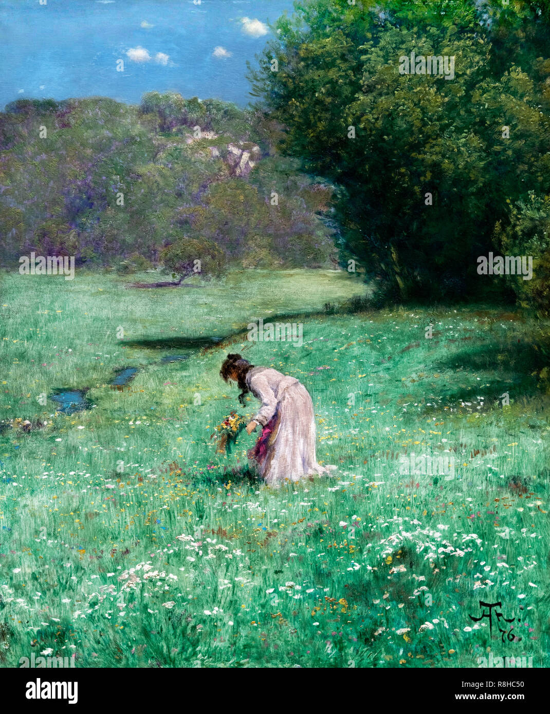 Forest Glade par Hans Thoma (1839-1924), huile sur toile, 1876 Banque D'Images