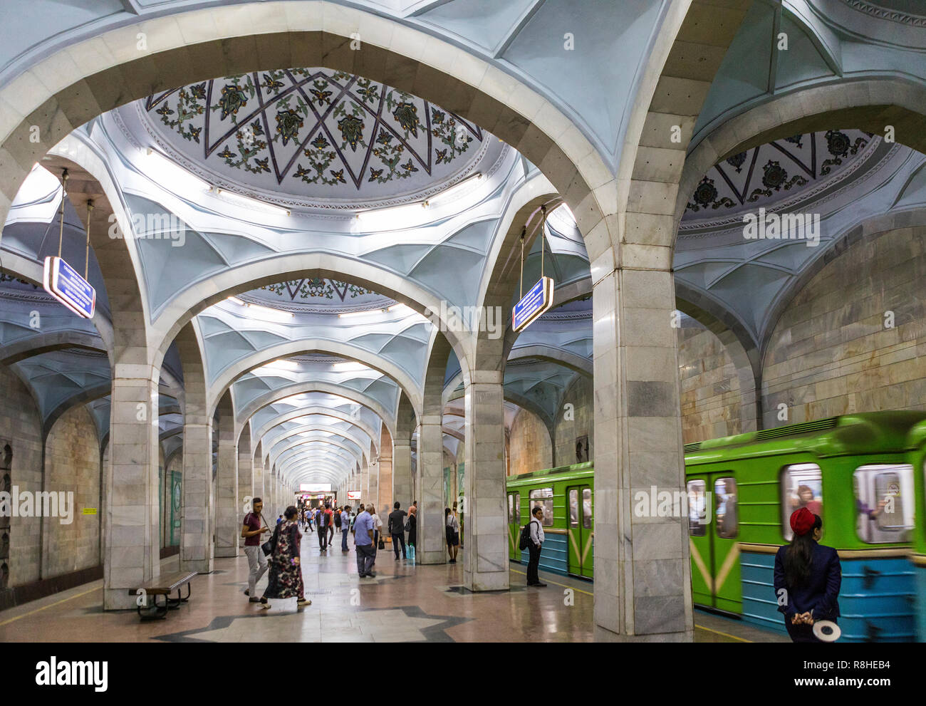 La station de métro, Alisher Navoi, Tachkent, Ouzbékistan Banque D'Images