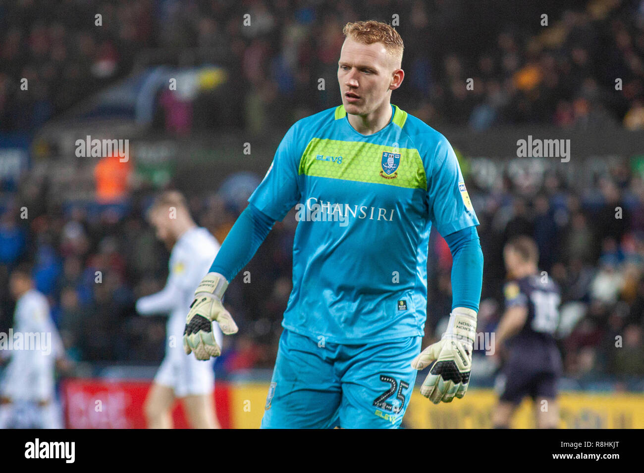 Swansea, Pays de Galles, Royaume-Uni. 15 décembre 2018. Sheffield Wednesday gardien Cameron Dawson en action EFL Skybet match de championnat, Swansea City v Sheffield mercredi au Liberty Stadium de Swansea, Pays de Galles du Sud le samedi 15 décembre 2018. Cette image ne peut être utilisé qu'à des fins rédactionnelles. Usage éditorial uniquement, licence requise pour un usage commercial. Aucune utilisation de pari, de jeux ou d'un seul club/ligue/dvd publications. pic de Lewis Mitchell//Andrew Orchard la photographie de sport/Alamy live news Banque D'Images