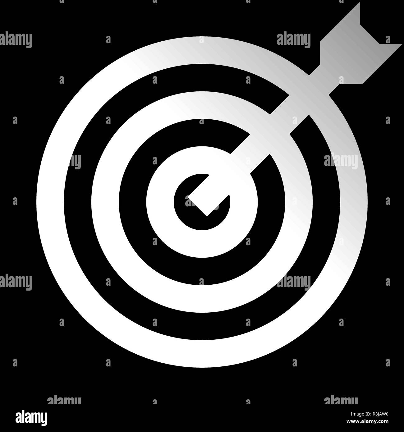 Cible Signer - gradient blanc transparent avec dart, isolé - vector illustration Illustration de Vecteur