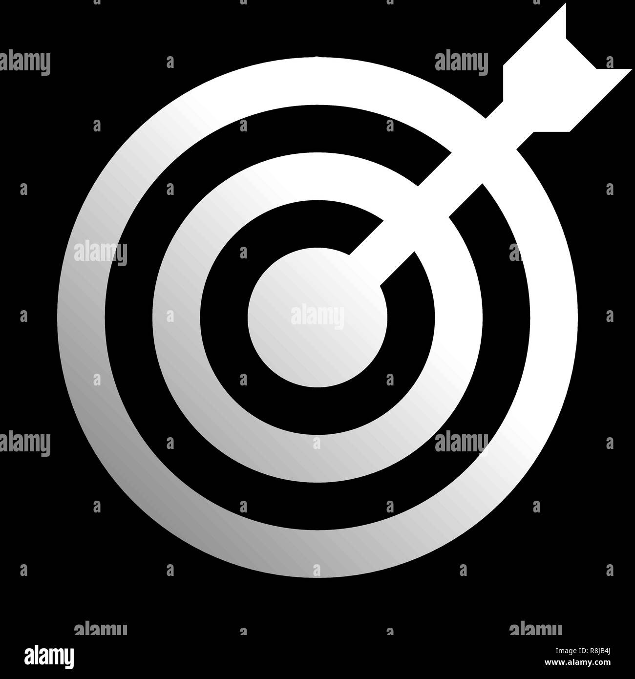 Cible Signer - gradient blanc transparent avec dart, isolé - vector illustration Illustration de Vecteur