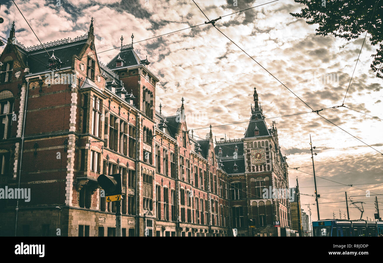 Gare d'Amsterdam Banque D'Images