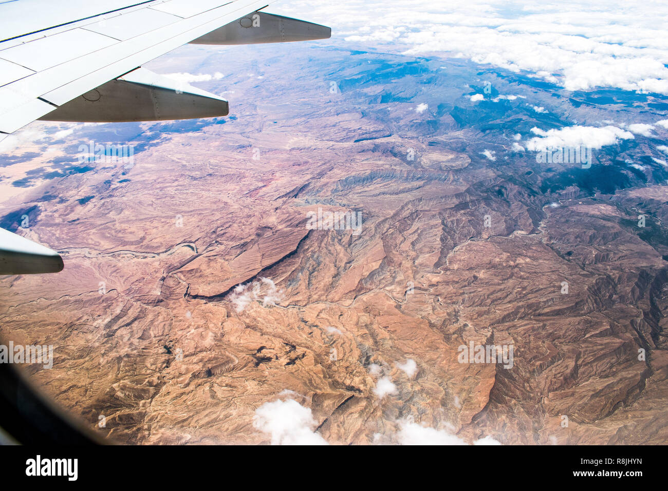 Une vue de l'avion sur les collines de Batna.belle arrière-plan. Banque D'Images